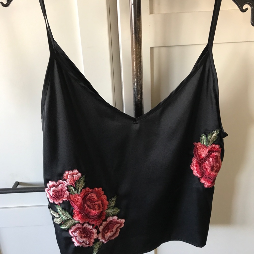 Silk rose tank top